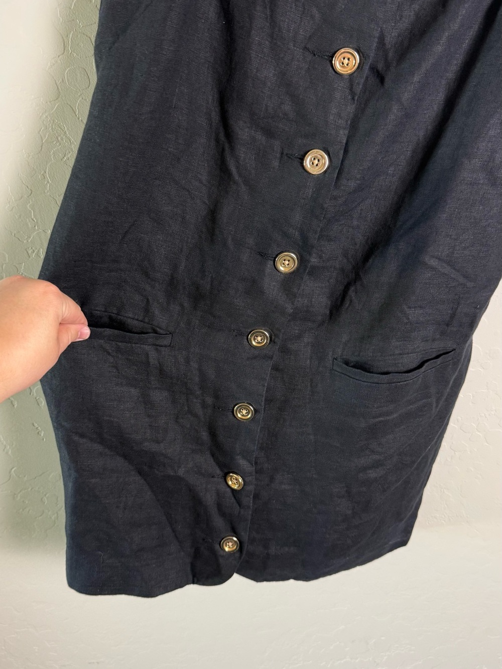 J.Crew Claudia Black Linen Mini Dress XS - Picture 3 of 11